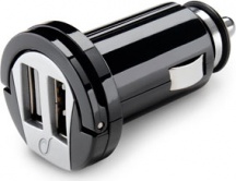 Cellularline MICROCBRUSBDUAL2A Caricabatterie da auto 2 USB 2000 mA Col Nero