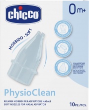 CHICCO 00004982000000 Physioclean Ricambi per Aspiratore Nasale per Bambini Set 10 Pezzi
