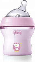 CHICCO 00081311100000 Biberon Flusso Lento 150 ml 0+M Rosa NaturalFeeling