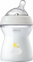 CHICCO 00081311300000 Biberon Flusso Lento 150 ml 0+M Grigio NaturalFeeling