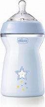 CHICCO 00081335200000 Natural Feeling Biberon Anticolica 330 ml Flusso Veloce 6+ Mesi Azzurro