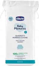 CHICCO 00010609000000 Baby Moments Quadrotti Morbido Cotone per Bambini Set da 60 Pezzi Bianco