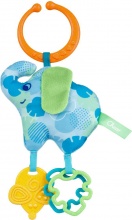 CHICCO 11117-00 Elefante Morbido Peluche e Anello Universale per Passeggini 0+ Mesi