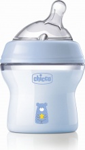 CHICCO 81311 200 Natural Feeling Biberon Anticolica 150 ml Flusso Lento Silicone Azzurro