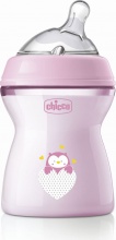 CHICCO 81323 100 Natural Feeling Biberon Anticolica 250 ml Flusso Medio 2+ Mesi Rosa