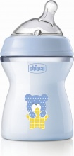 CHICCO 81323200000 Natural Feeling Biberon Anticolica 250ml Flusso Medio 2+ Silicone Azzurro