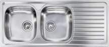 CM 010447.S1.01.2016 Lavello Cucina 2 vasche Gocciolatoio DX Inox 116x50 cm