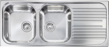 CM 010547.S1.01.2016 Lavello Cucina 2 vasche Gocciolatoio DX Inox 116x50 cm