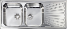CM 011447.D1.01.2016 Lavello Cucina 2 vasche Gocciolatoio SX Inox 116x50 cm