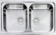 CM 011492.X1.01.2016 Lavello Cucina 2 vasche Inox Antigraffio 79x50 cm