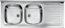 CM 031037SCSSX Lavello Cucina 2 Vasche Incasso Gocciolatoio a Dx 120 cm  Mondial