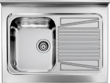 CM 031131.S1.01.2009 Lavello Cucina da Appoggio 1 Vasca Gocc. DX Inox 80x60 cm