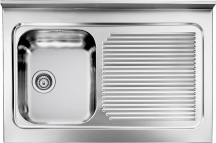 CM 031133.D1.01.2009 Lavello Cucina da Appoggio 1 Vasca Gocc. SX Inox 90x60 cm