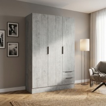 COMPOSAD ARA264K56204 Armadio Guardaroba 3 ante battenti 119x46x184 cm Cemento Larissa