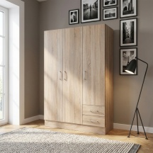 COMPOSAD ARA264K76504 Armadio Guardaroba 3 ante battenti 119x46x184 cm Rovere Larissa