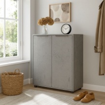 COMPOSAD BSA426K562 Mobile Soggiorno Moderno 2 Ante Maniglia in Metallo 72x35x87 cm Cemento