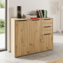 COMPOSAD BSA432K76504 Mobile Soggiorno Moderno 3 Ante 106x35,4x86,9 cm Rovere ESPRESSO