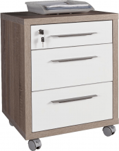 COMPOSAD CT4811K51204 Cassettiera Ufficio 3 Cassetti 49x45x63 Rovere TartufoBianco Disegno