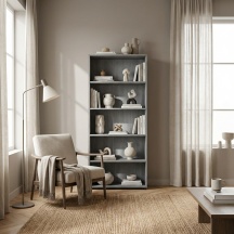 COMPOSAD LB4084K56206 Libreria Moderna 5 Ripiani 35x68x200 cm Cemento Flow