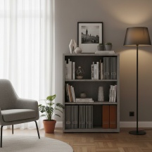 COMPOSAD LB4800K56204 Libreria Moderna 3 Ripiani 82x36x112 cm Cemento