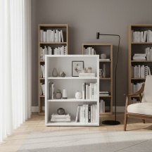 COMPOSAD LB4800R30407 Libreria Moderna 3 Ripiani 81,6x35,7x111,9 cm Bianco laccato DISEGNO