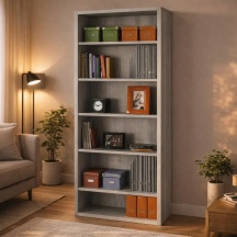COMPOSAD LB4801K56204 Libreria Moderna 5 Ripiani 35.7x81.6x217 cm Cemento