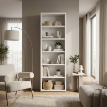 COMPOSAD LB4802R30404 Libreria Moderna 6 Ripiani 44x35,7x217,5 cm Bianco DISEGNO