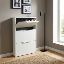 COMPOSAD SC1360K874 Scarpiera Salvaspazio Slim 3 Ante a Ribalta 65x15x105,5 cm Bianco