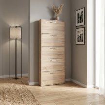 COMPOSAD SC1361K76505 Scarpiera Salvaspazio Slim 5 Ante 65x15x173.5 cm Rovere Artisan Lamia