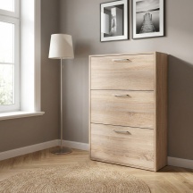 COMPOSAD SCA400K76504 Scarpiera Salvaspazio Slim 3 Ante 65x25x120 cm Rovere Artisan Kavala