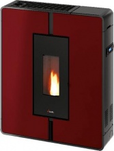 Cadel 7022170 Stufa a Pellet Canalizzata Slim 10 kW 15 Kg 285 m3 Rosso Tile Plus 10