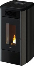 Cadel 7023123 Stufa a Pellet Ventilata 13.7 kW 23 kg Metallo Titanio ATENA Plus 14 T2