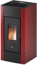 Cadel 7025034 Stufa a Pellet Ventilata 8,5 kW 17 Kg 238 m3 Rosso Bordeaux CRISTAL 9 T1