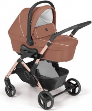 Cam 877019-T965 Fluido Easy Passeggino Trio + Carrozzina + Seggiolino Auto MarroneOro Rosa