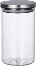 Casa Collection 35682 Barattolo 9.5x17 cm Vetro Borosilicato Tappo Acciaio Inox
