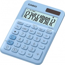 Casio MS-20UC-LB Calcolatrice da Tavolo Display LCD 12 cifre Solare Azzurro