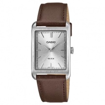 Casio MTP B215L 7AVER Orologio Bambino Analogico Pelle Silver e Brown