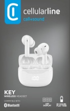 Cellularline BTKEYTWSW Key Auricolari TWS Bluetooth con Led Bianco