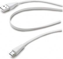 Cellularline USBDATACMICROUSBW Cavo Dati USB A to Micro USB B MaschioMaschio