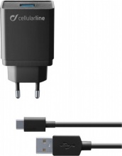 Cellularline USB C Kit caricabatterie da viaggio 10W usb-c nero