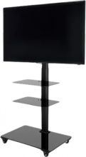 Ciatti TROLLEY 65 Mobile TV Supporto TV 3 Ripiani e Ruote Max 65 Pollici Nero