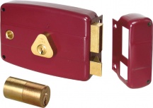 CISA 50171601 Serratura Cancello da Applicare 2 Mandate 3 Chiavi Rosso amaranto 501716