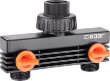 Claber 91589 Presa Rubinetto 34" 2 Vie per Centraline Irrigazione