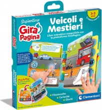 Clementoni 16646 Sapientino Girapagina Libro Veicoli e Mestieri Gioco Educativo 2+