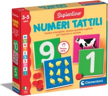 Clementoni 16854 Sapientino Montessori Flashcards Numeri Tattili Gioco Educativo 3+