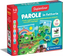 Clementoni 16864 Sapientino Montessori Flashcards Parole in Fattoria Educativo 1+