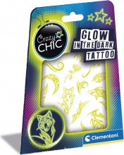 Clementoni 18687 Crazy Chic Glow In The Dark Tattoo Kit Tatuaggi Creativo 6+