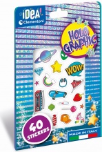 Clementoni 18700 Idea Stickers Holographic Gioco Creativo per Bambini da 6+ Anni