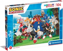 Clementoni 27159 Sonic Supercolor Puzzle 104 Pezzi per Bambini da 6+ Anni