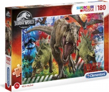 Clementoni 29106 Jurassic World Supercolor Puzzle 180 Pezzi per Bambini da 7+ Anni
